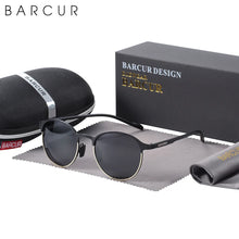 将图片加载到图库查看器，BARCUR Trendy Sunglasses Women’s Polarized Round Frame – Timeless Fashionable Sun Glasses for Driving Casual Wear – UV400 Protection Anti-Reflective Lenses
