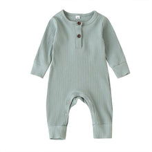 Load image into Gallery viewer, Infant Baby Boy Girl Cotton Romper Knitted Ribbed Jumpsuit Solid Clothes Warm Outfit For Kids
