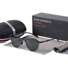 将图片加载到图库查看器，BARCUR Trendy Sunglasses Women’s Polarized Round Frame – Timeless Fashionable Sun Glasses for Driving Casual Wear – UV400 Protection Anti-Reflective Lenses
