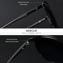 将图片加载到图库查看器，BARCUR Trendy Sunglasses Women’s Polarized Round Frame – Timeless Fashionable Sun Glasses for Driving Casual Wear – UV400 Protection Anti-Reflective Lenses
