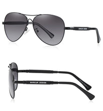 将图片加载到图库查看器，BARCUR Polarized Pilot Sunglasses for Men – Stylish Anti Blue Light UV400 Protection Gradient Mirror Lens Stainless Steel Trendy Frame – Fashion Aviator Sun Glasses for Men Ideal for Driving Travel Summer &amp; Outdoor Activities

