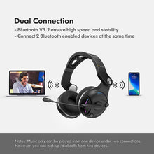 将图片加载到图库查看器，Wantek T2L  Wireless Noise-Canceling Headset  Black
