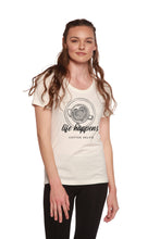 Load image into Gallery viewer, Life Happens Printed Women's Bamboo/Cotton Short Sleeve Scoop Neck T-Shirt
