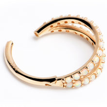 Load image into Gallery viewer, 16G 3/8 Solid 14K Yellow Gold Synthetic Opal Hinged Segment Ring
