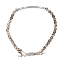 将图片加载到图库查看器，Sterling Silver Jasper Bead Station Bracelet Bolo Clasp
