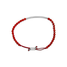 Load image into Gallery viewer, Sterling Silver Red Jasper Bead Station Bracelet with Bolo Clasp
