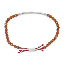 Load image into Gallery viewer, Sterling Silver Sand Bead Station Bracelet Bolo
