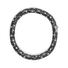 将图片加载到图库查看器，18K White Gold 20.0 Cttw Black and White Pave Set Diamond Eternity Snake Skin Style Tennis Bracelet (Black and G-H Color, SI1-SI2 Clarity) - Size 7"
