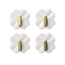 Load image into Gallery viewer, A Box of 4 Four-leaf Clover Hooks Punch-free Strong Sticky Bathroom Hook Light Luxury Household Wall Nail-free Key Storage Hook Cute Plastic Hooks Self-Adhesive Suitable Wall Bracket Self-Adhesive Hook Strong Adhesive Hanging on the Wall
