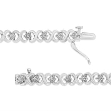 Load image into Gallery viewer, .925 Sterling Silver 1/3 Cttw Miracle Plate Round-Cut Diamond Infinity Link Bracelet  (I-J Color, I3 Clarity)  - Size 7.25"
