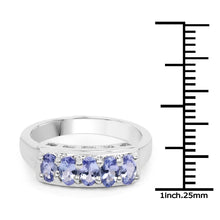 Load image into Gallery viewer, 1.25 Carat Genuine Tanzanite .925 Sterling Silver Ring
