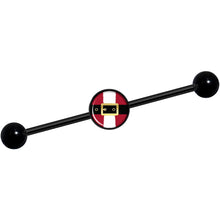 Load image into Gallery viewer, 14G Christmas Santa Suit Black Industrial Barbell 37mm
