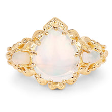 将图片加载到图库查看器，14K Yellow Gold Plated 3.26 Carat Genuine Ethiopian Opal .925 Sterling Silver Ring
