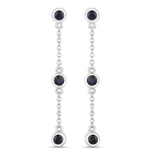 Load image into Gallery viewer, 0.66 Carat Genuine Blue Sapphire .925 Sterling Silver Earrings
