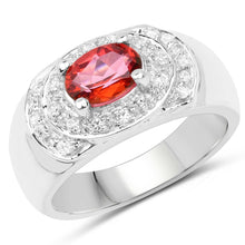 将图片加载到图库查看器，1.37 Carat Genuine Pink Topaz and White Cubic Zirconia .925 Sterling Silver Ring
