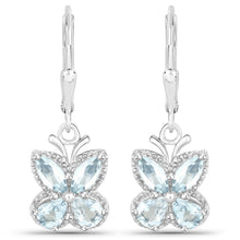 Load image into Gallery viewer, 1.76 Carat Genuine Aquamarine .925 Sterling Silver Earrings
