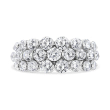 将图片加载到图库查看器，10K White Gold 2 1/2 Cttw Round Natural Diamond 3 Row Band Ring (I-J Color, I1-I2 Clarity) - Ring Size 7
