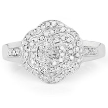将图片加载到图库查看器，14K Yellow Gold Plated 0.29 Carat Genuine White Diamond .925 Sterling Silver Ring
