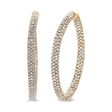 将图片加载到图库查看器，18K Rose Gold 6.90 Cttw Pave Set Diamond Inside Out Eternity Hoop Earrings (F-G Color, VS1-VS2 Clarity)
