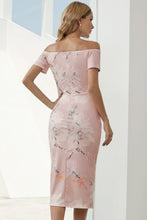 Load image into Gallery viewer, Charming Printed Off-Shoulder Midi Dress with Slit Classy &amp; Feminine Look

