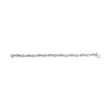 Load image into Gallery viewer, 14K White Gold 2.00 Cttw Diamond Swirl and Pear Shape Link Bracelet (I-J Color, I2-I3 Clarity) - 7"
