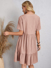 Load image into Gallery viewer, Classic Full Size V-Neck Short Sleeve Dress Casual &amp; Comfortable Dress for Women
