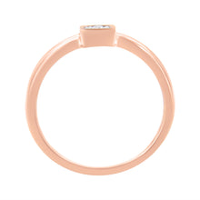 Load image into Gallery viewer, 14K Rose Gold Plated .925 Sterling Silver 1/20 cttw Miracle Set Diamond Promise Ring (J-K Color, I1-I2 Clarity) - Size 6
