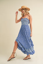 Load image into Gallery viewer, Ditsy Floral Ruffled Hem Maxi Women Cami Dress –Feminine Floral Print, Elegant Maxi Length, Flowy &amp; Comfortable Design for Casual &amp; Special Occasions

