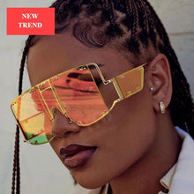 Load image into Gallery viewer, Luxury Modern NEW Fashion Square  Oversized and Big Frame Woman and Ladies SunglasseBrand Metal Rivet Trend Unique Female Eyewear Wth UV 400 Protection
