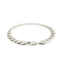 Load image into Gallery viewer, Rhodium Plated 7.9mm Sterling Silver Curb Style Bracelet
