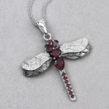 Load image into Gallery viewer, 2.29 Carat Genuine Garnet and White Topaz .925 Sterling Silver Pendant
