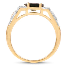 Load image into Gallery viewer, 18K Yellow Gold Plated 2.79 Carat Genuine Chrome Diopside &amp; White Topaz .925 Sterling Silver Ring
