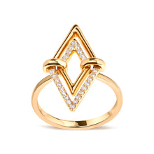 Load image into Gallery viewer, 14K Yellow Gold 1/5 Cttw Diamond Double Triangle Ring (G-H Color, SI1-SI2 Clarity) - Size 7

