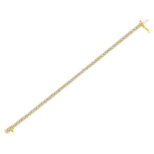 Load image into Gallery viewer, 14K Yellow Gold Plated .925 Sterling Silver 3.0 Cttw Miracle-Set Diamond Tennis Bracelet (L-M Color, I2-I3 Clarity) - 7.25"
