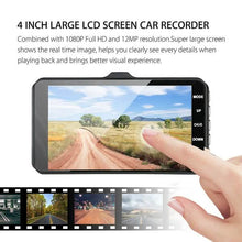Load image into Gallery viewer, A6T 4-Inch 170° Wide Angle Full HD 1080P Car DVR Dual Lens Dash Cam Rear View Camera Video Recorder with Touch Screen
