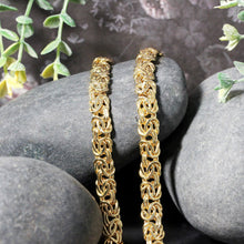 Load image into Gallery viewer, 14k Yellow Gold Byzantine Motif Chain Necklace
