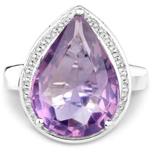 将图片加载到图库查看器，9.00 Carat Genuine Amethyst .925 Sterling Silver Ring
