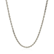 Load image into Gallery viewer, 2.2mm Sterling Silver Rhodium Plated Wheat Chain
