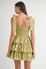 将图片加载到图库查看器，Floral Print Shoulder Tie Layered Mini Dress For Women – Fresh Floral Design, Fluttering Adjustable Shoulder Tie, Layered Mini Dress, Trendy Summer Outfit
