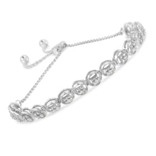 Load image into Gallery viewer, .925 Sterling Silver 1/10 Cttw Round Diamond Bolo Bracelet (I-J Color, I3 Clarity)
