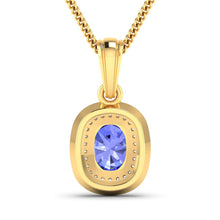 Load image into Gallery viewer, 1.45 Carat Genuine Tanzanite and White Diamond 14K Yellow Gold Pendant
