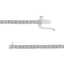 Load image into Gallery viewer, 14K White Gold 1.0 Cttw Miracle Set Round-Cut Lab Grown Diamond Illusion Tennis Bracelet (F-G Color, VS2-SI1 Clarity) Size 7"
