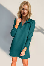 Load image into Gallery viewer, Double Take Textured Zip Long Sleeve Dress Classic Zip-Up Dress for Women Comfortable Outdoor Dress
