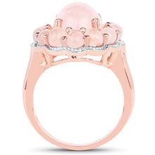 Load image into Gallery viewer, 14K Rose Gold Plated 6.76 Carat Genuine Morganite .925 Sterling Silver Ring
