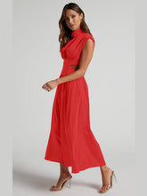Load image into Gallery viewer, Modern Cutout Mock Neck Sleeveless Ruched Dress Elegant Dress For Women
