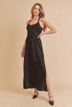 Load image into Gallery viewer, Ruched Side Slit Cutout Back Maxi Cami Dress For Women – Elegant, Romantic &amp; Alluring with Flattering Fit and Glamorous Details
