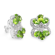 Load image into Gallery viewer, 8.77 Carat Genuine Peridot &amp; White Topaz .925 Sterling Silver Earrings
