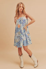 Load image into Gallery viewer, New Summer Printed Ruffled Hem Square Neck Mini Cami Dress For Women – Stylish and Chic Square Neck Mini Dress with Feminine Ruffled Hem
