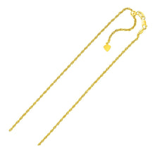 将图片加载到图库查看器，Sterling Silver in Yellow Finish 1.5mm Adjustable Rope Chain
