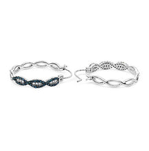 Load image into Gallery viewer, 0.52 Carat Genuine Blue Diamond &amp; White Diamond .925 Sterling Silver Earrings
